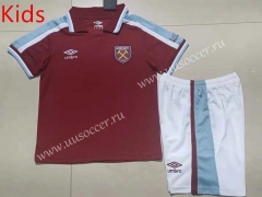 2021-2022  West Ham United Home Red kids  Soccer Uniform-507