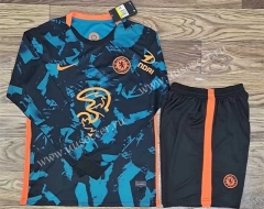 2021-2022 Chelsea 2nd Away Royal Blue LS Soccer Uniform-709