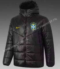 21-22 Brazil Black Thailand Coat With Hat-GDP