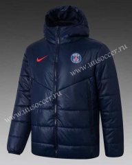 21-22 Paris SG Blue Thailand Soccer Coat With Hat-GDP