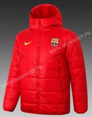 21-22 Barcelona Red Thailand Soccer Coat With Hat-GDP