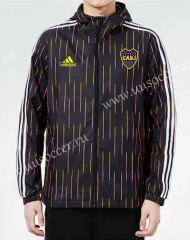 2021-2022 BOCA Juniors Black Thailand Soccer Windbreaker With Hat -GDP