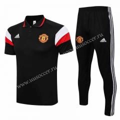 UEFA Champions League2021-2022 Manchester United Black  Thailand Polo Uniform-815