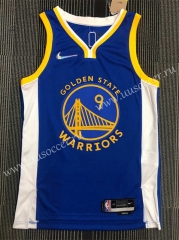 75th Anniversary V-neck NBA Golden State Warriors Blue  #9 Jersey-311