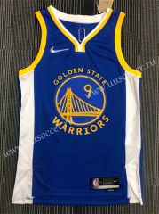 75th Anniversary V-neck NBA Golden State Warriors Blue  #9 Jersey-311