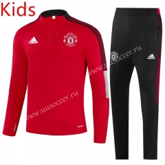 21-22 Manchester United Red Kids/Youth Soccer Tracksuit-GDP