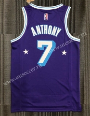 21-22 City Edition NBA Lakers Purple #7  Jersey-311