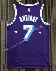 21-22 City Edition NBA Lakers Purple #7  Jersey-311