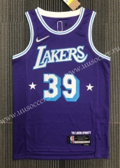 21-22 City Edition NBA Lakers Purple #39 Jersey-311