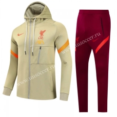 (s-3xl)2021-22 Liverpool Khaki Uniform With Hat-GDP
