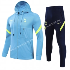 (s-3xl)2021-22 Tottenham Hotspur Light Blue Uniform With Hat-GDP
