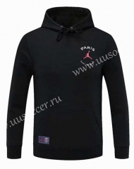 2021-2022 Jordan Paris SG Black Thailand Soccer Tracksuit Top With Hat-cs