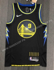 21-22 City Edition  NBA Golden State Warriors Black  #9 Jersey-311