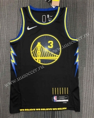21-22 City Edition  NBA Golden State Warriors Black  #3 Jersey-311