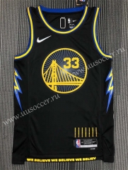 21-22 City Edition  NBA Golden State Warriors Black  #33 Jersey-311