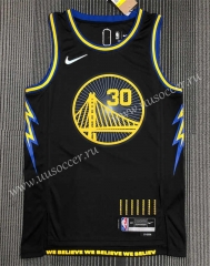 21-22 City Edition  NBA Golden State Warriors Black  #30 Jersey-311