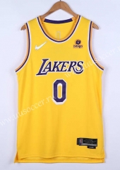 21-22 City Edition  75th Anniversary  NBA Lakers Yellow #0 Jersey