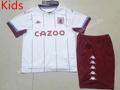 21-22 Aston Villa  Away White Thailand kids Soccer Jersey AAA-507