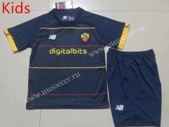 2021-2022 Roma 2nd Away Royal Blue Kids/Youth Soccer Uniform-507