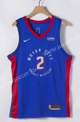 21-22 City Edition NBA Detroit Pistons Blue #2 Jersey