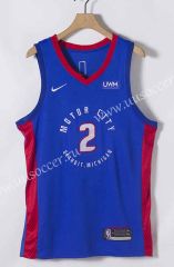 21-22 City Edition NBA Detroit Pistons Blue #2 Jersey