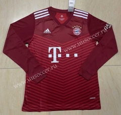 21-22  Bayern München Home Red  LS Thailand Soccer JerseyAAA-818
