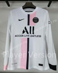 Player version 2021-22 Paris SG  Away White  LS Thailand Soccer Jersey AAA