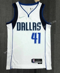 21-22 75th anniversary  NBA Dallas Mavericks Home White  #41 Jersey-311