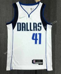 21-22 75th anniversary  NBA Dallas Mavericks Home White  #41 Jersey-311