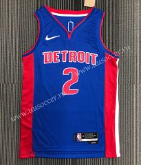 21-22 75th anniversary  NBA Detroit Pistons Blue #2 Jersey-311