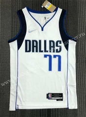 21-22 75th anniversary  NBA Dallas Mavericks Home White  #77 Jersey-311