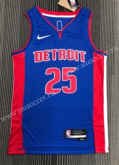 21-22 75th anniversary  NBA Detroit Pistons Blue#25 Jersey-311