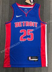 21-22 75th anniversary  NBA Detroit Pistons Blue#25 Jersey-311
