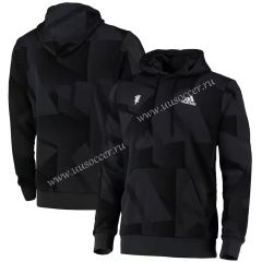21-22 Manchester United Black Thailand Tracksuit Top With Hat