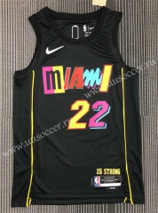 21-22 City Edition  NBA Miami Heat Black  #22 Jersey-311