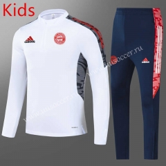 21-22 Bayern München  White Kids/Youth Soccer Tracksuit-GDP