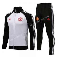 2021-2022 Manchester United White  Thailand Soccer Jacket Uniform-815