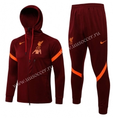 2021-22 Liverpool Drak Red Uniform With Hat-815
