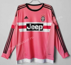 Retro Version 2015-2016 Juventus  Away Pink Thailand LS Soccer Jersey AAA-c1046