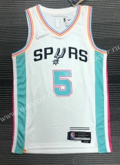 21-22 City Version NBA San Antonio Spurs White #5 Jersey-311