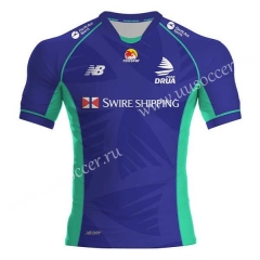 2022 Fiji Drua Away Blue Training Thailand Rugby Jersey