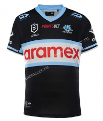 2022 NRL Shark Away Black Training Thailand Rugby Jersey