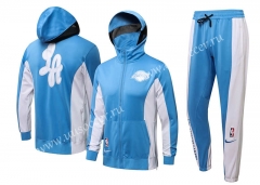 21-22 Los Angeles Lakers Light Blue Soccer Jacket Uniform With Hat-815