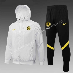 2021-2022 Chelsea White Thailand Wind Coat uniform With Hat-815