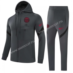 (s-3xl)2021-22 Paris SG Gray  Soccer Jacket Uniform with hat-GDP