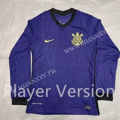 Player version 21-22 Corinthians 2nd Away Purple LS Thailand Soccer Jersey AAA-2016