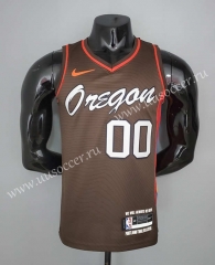 21-22 City Edition Portland Trail Blazers Brown  #00 Jersey-SN