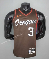 21-22 City Edition Portland Trail Blazers Brown  #3 Jersey-SN