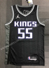 2022 CIty Version Jordan NBA Sacramentos Kings Black  #55 Jersey-311(Flying man)