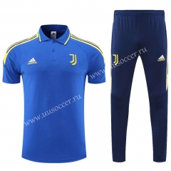 2021-2022 Juventus Blue Thailand Polo Uniform-CS